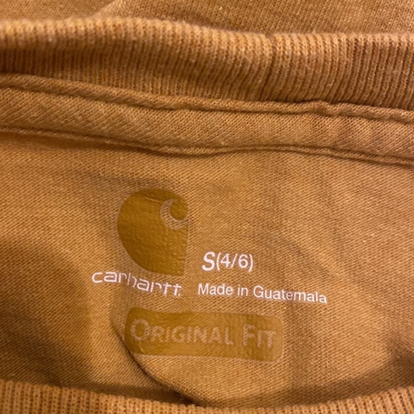 CARHARTT original fit cotton blend yellow tee . Size S - Picture 4 of 8